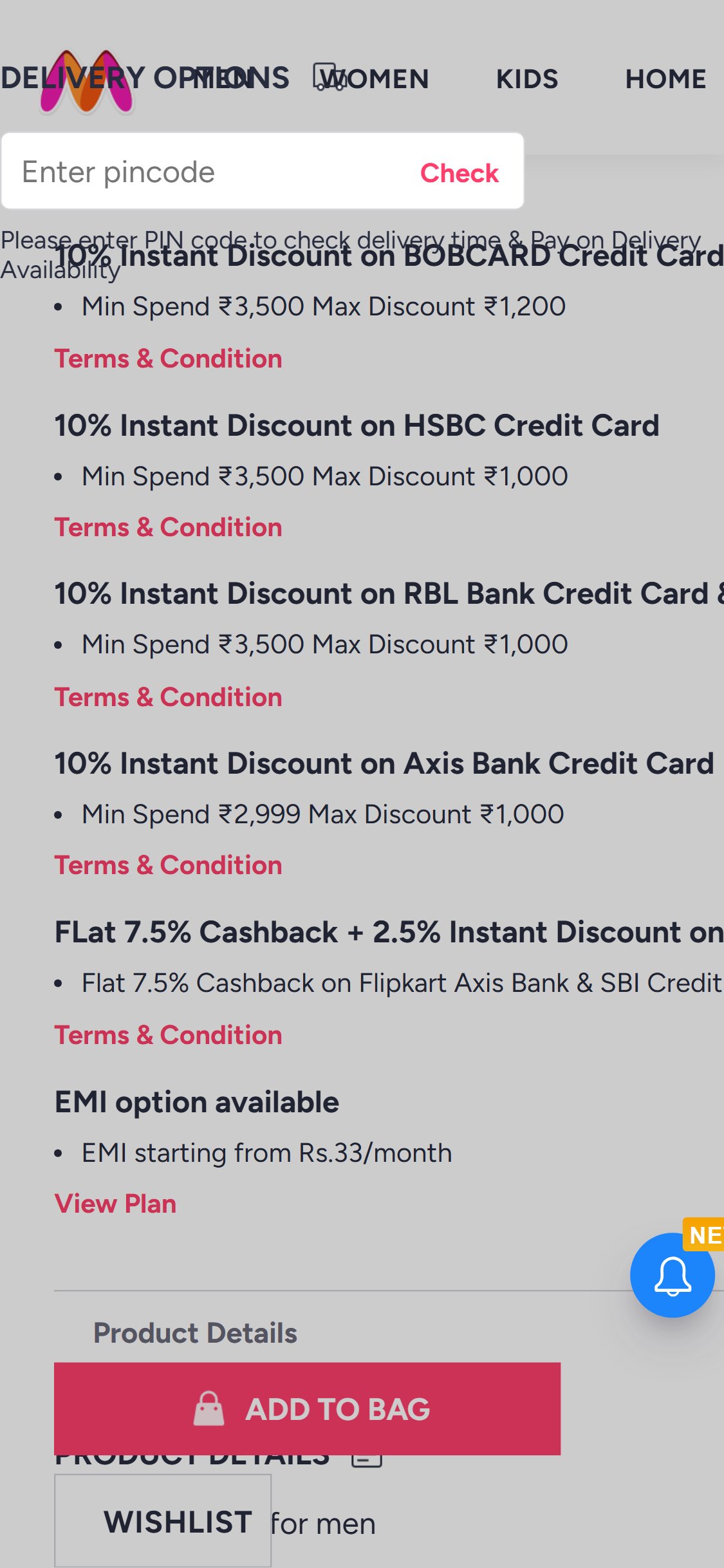 Myntra — Mobile